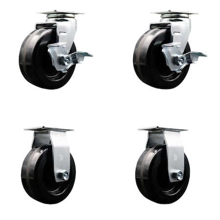 Service Caster Tool Box Caster Wheel Set 5'' Phenolic Swivel Casters, 4PK TOOL-SCC-20S520-PHB-TLB-2-R-2